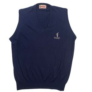 Antigua Harvey Penick Invitational Golf Sweater Vest Navy Blue Mens Large USA